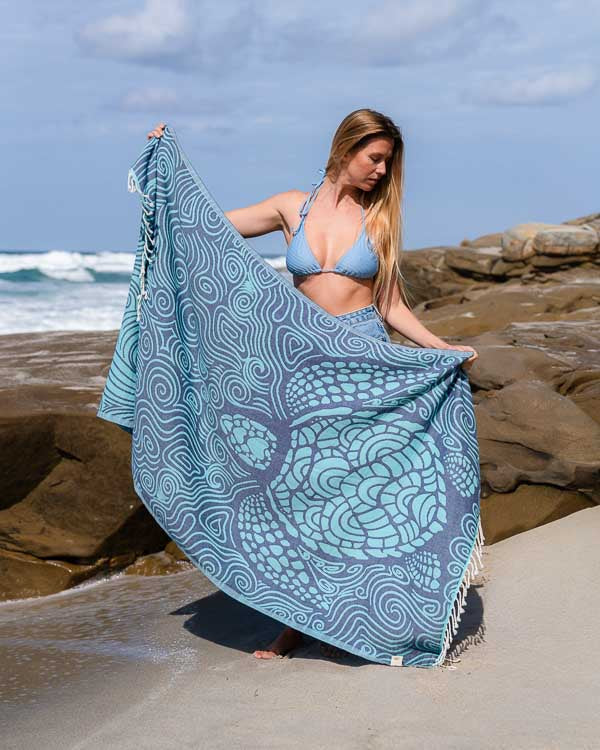 Mint Swirl Turtle Towel