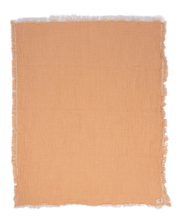 Little Fishies Gauze Receiving Blanket – Peach Fuzz