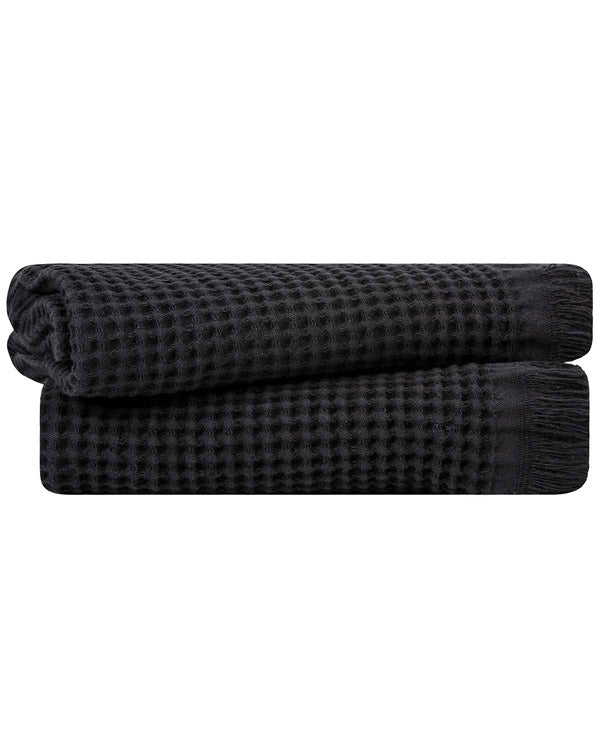 Micro Waffle Hand Bath Bundle – 2 Pack – Black