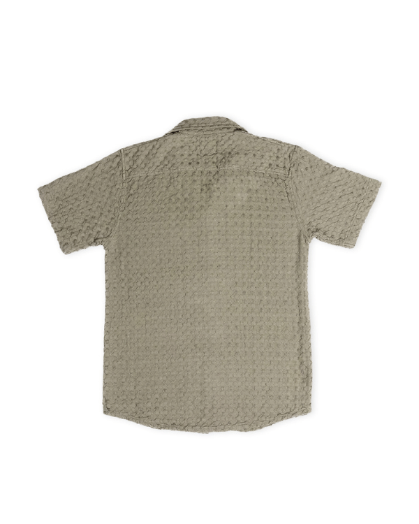 Orb Button Down Waffle Shirt – Olive – Mens