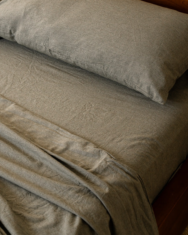 Classic Micro Twill Solid Melange Pillowcase Set Moss