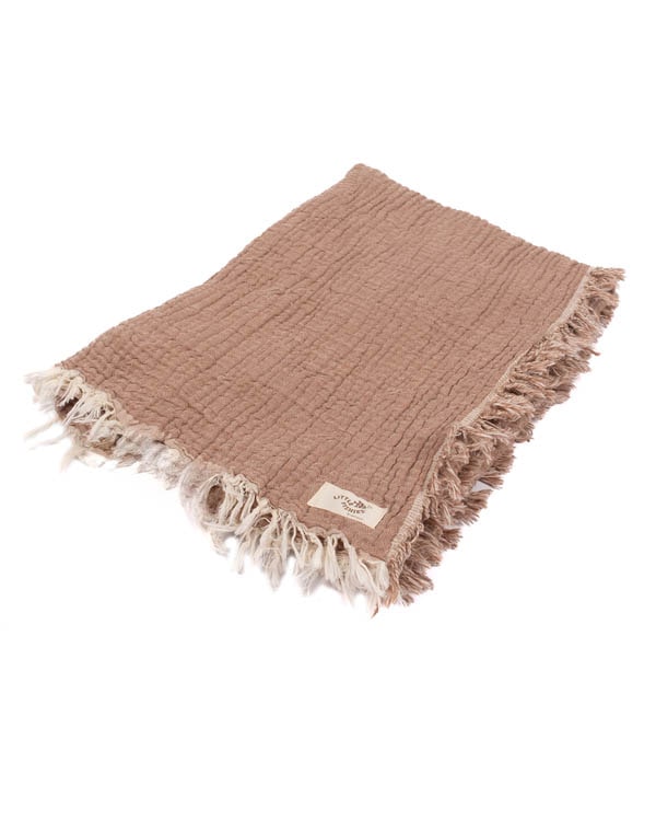 Little Fishies Gauze Receiving Blanket – Warm Taupe