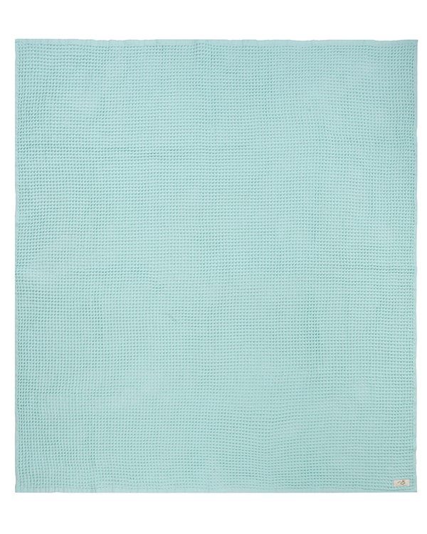 Little Fishies Waffle Blanket – Seafoam