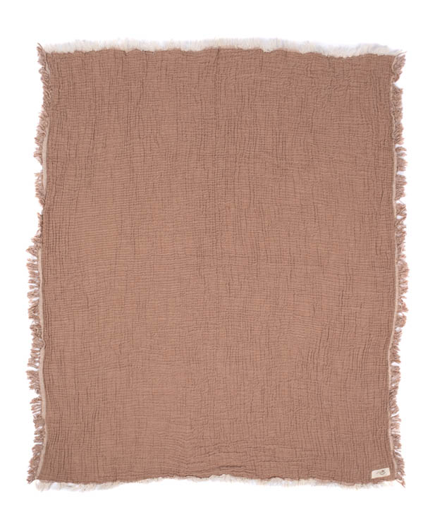 Little Fishies Gauze Receiving Blanket – Warm Taupe