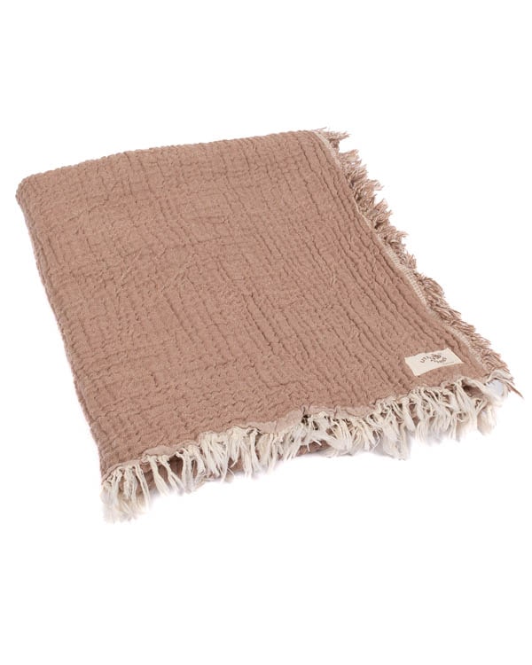Little Fishies Gauze Receiving Blanket – Warm Taupe