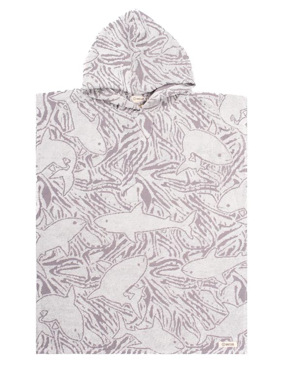 Colorblock Stripe Hooded Poncho Youth – Blue
