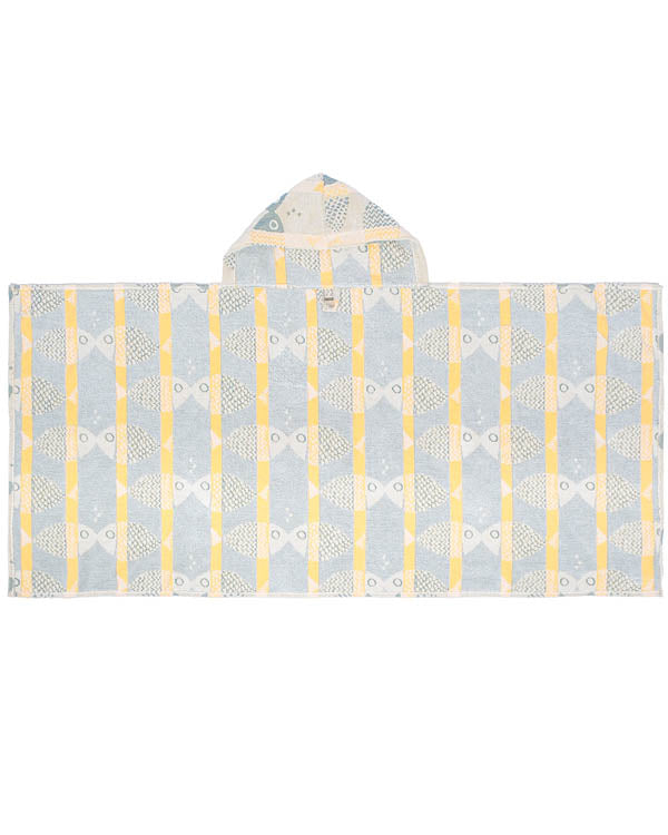 Fishies Hooded Kids Bath Towel