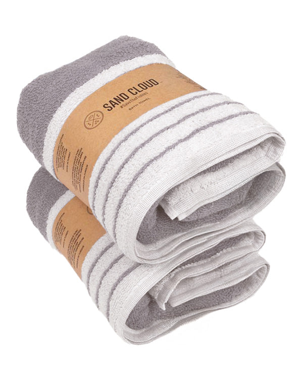 Micro Stripe Bath Bundle – 2 Pack – Warm Taupe