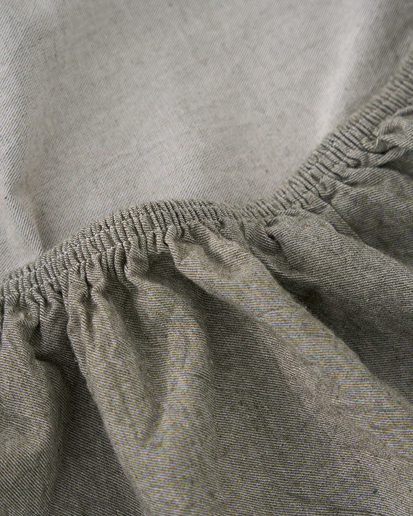 Classic Micro Twill Solid Melange Fitted Sheet Moss