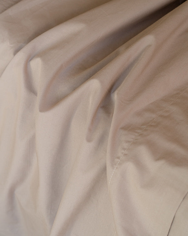 Signature Percale Solid Fitted Sheet Beige