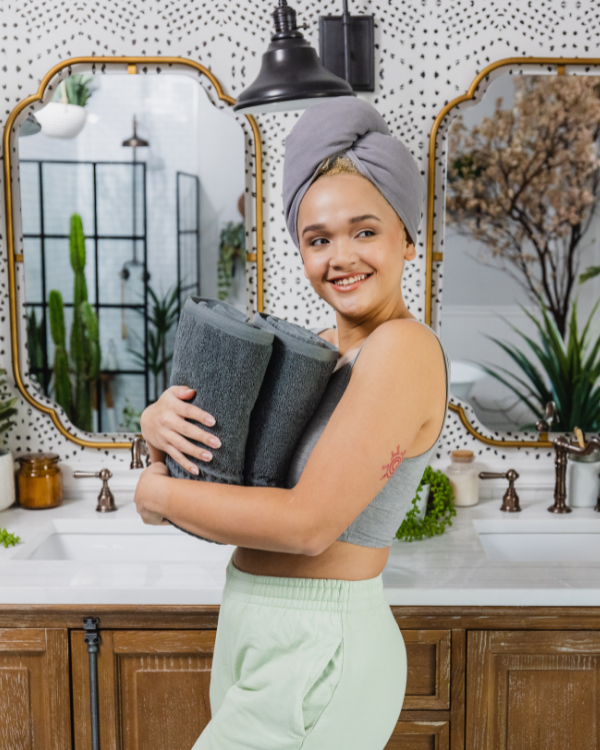 Terra Hair Towel – Grey