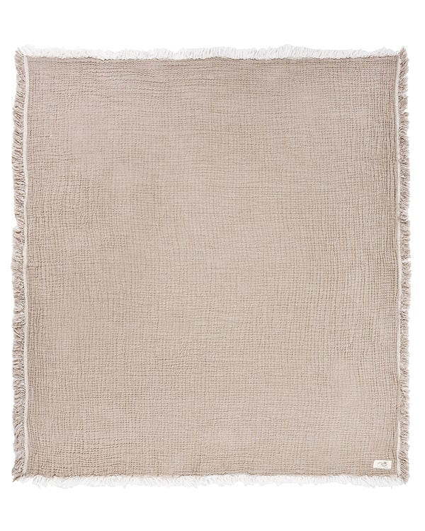 Little Fishies Gauze Receiving Blanket Set – 3 Pack – Natural / Beige / Warm Taupe