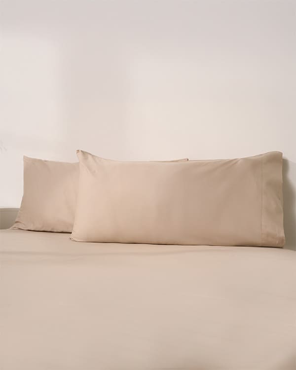 Luxe Sateen Pillowcase Set Beige