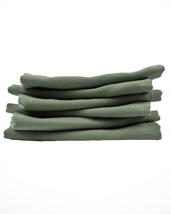 Terra Bath Washcloth Bundle 6 Pack – Hedge Green