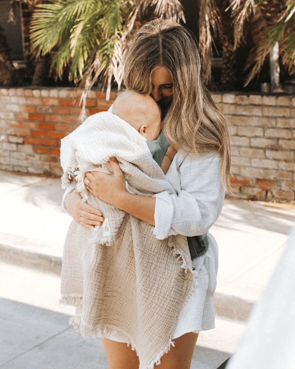 Little Fishies Gauze Receiving Blanket Set – 3 Pack – Natural / Beige / Warm Taupe