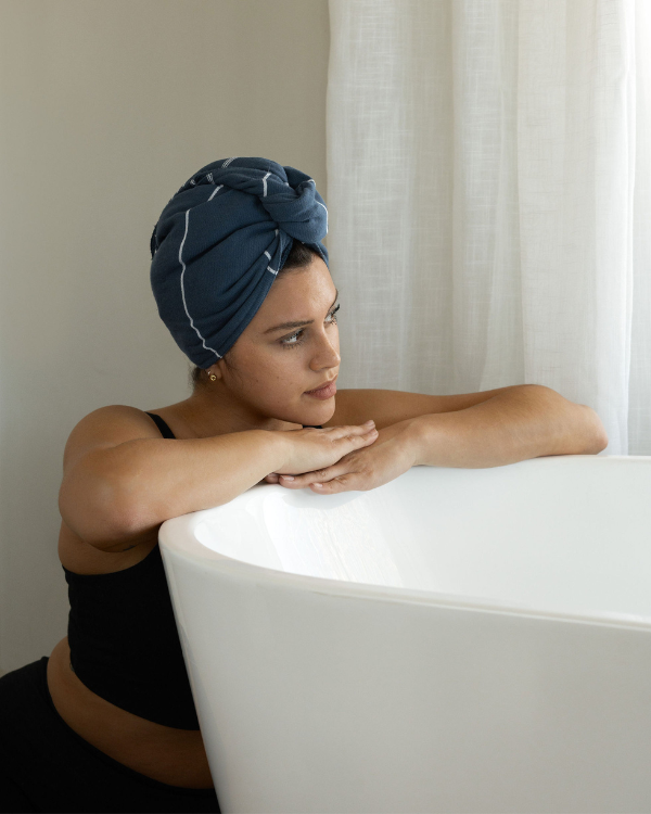 Classic Hair Towel – Navy