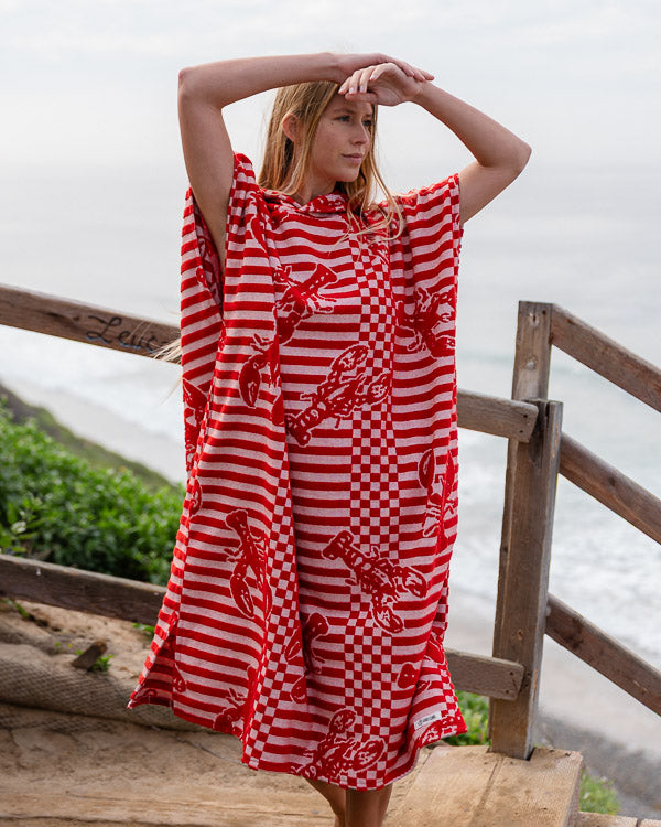 Checker Hooded Poncho